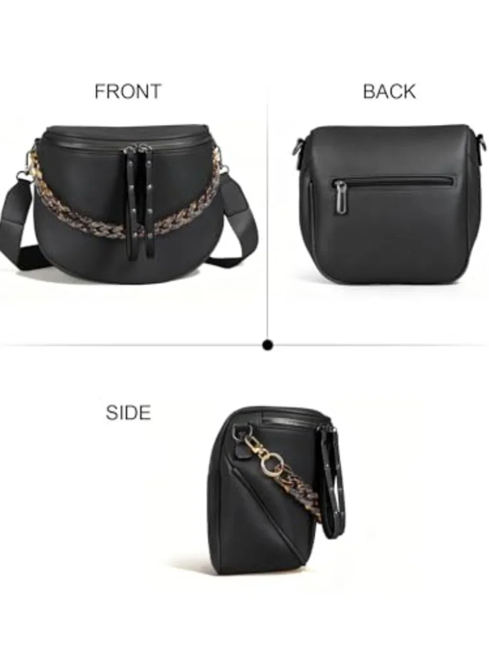 Large Faux Leather Crossbody Bum Bag with Coin Purse
